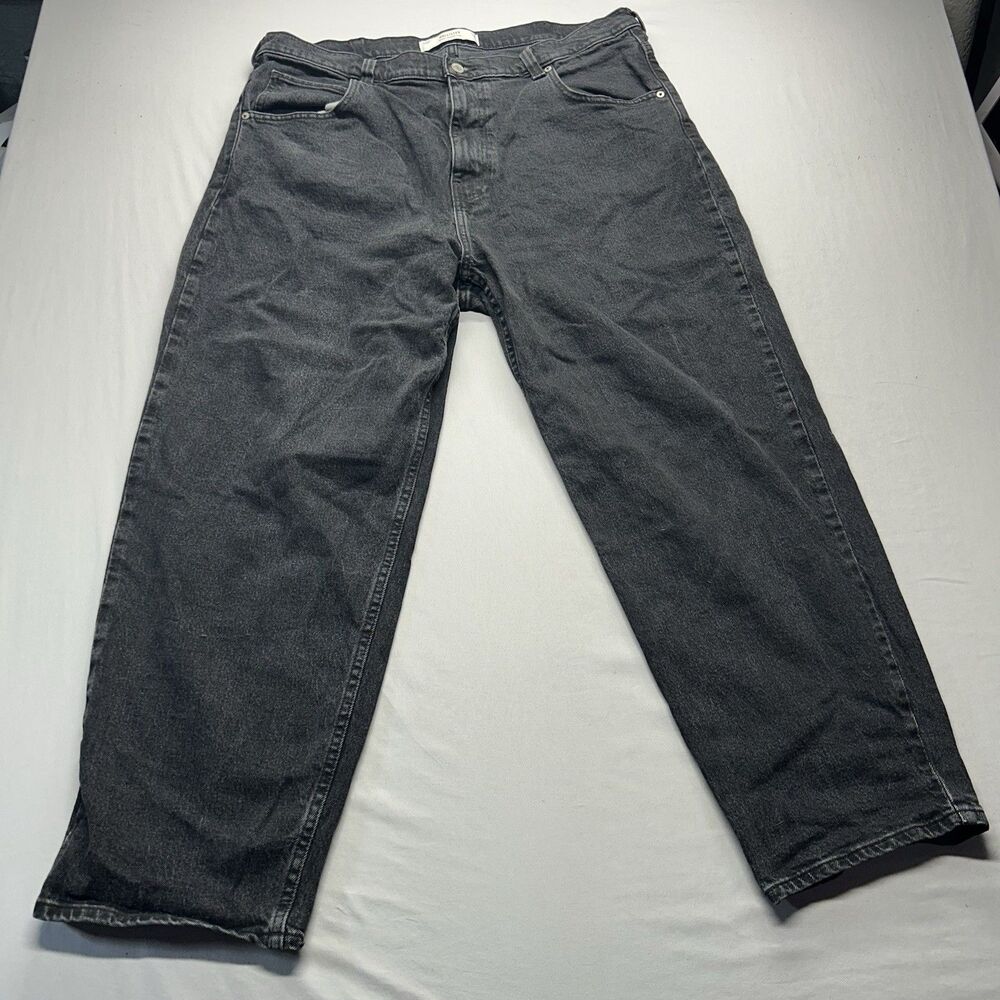 Hollister Baggy Skater Jeans Washed Black Denim 38x30 Y2K 90s Retro